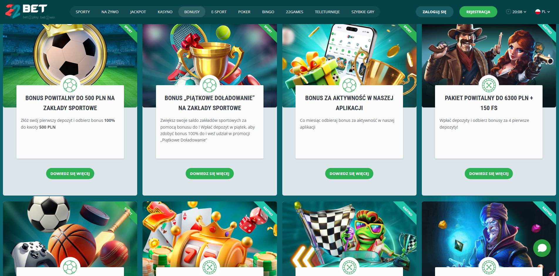 22Bet Casino bonusy i promocje