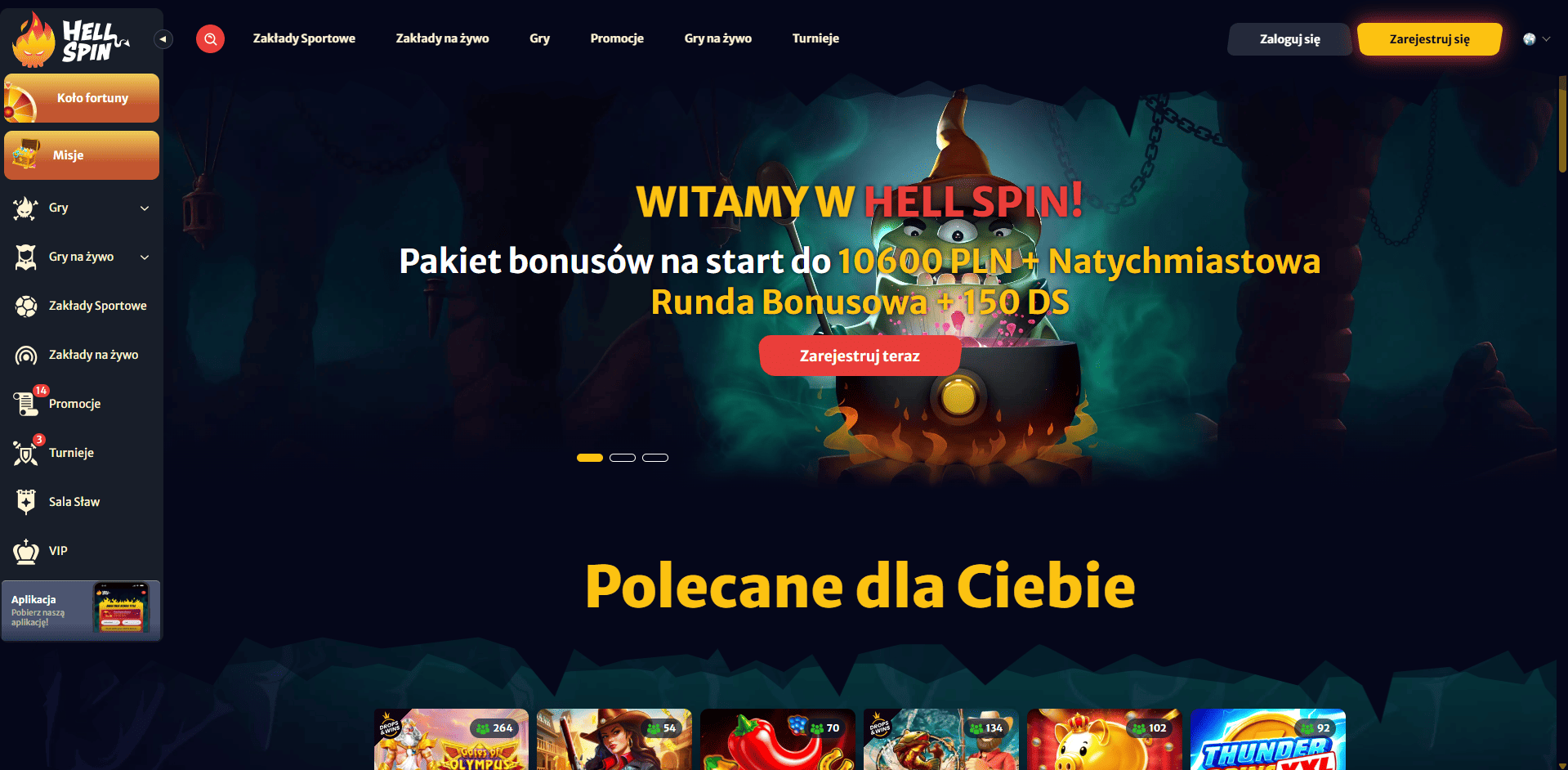 HellSpin home