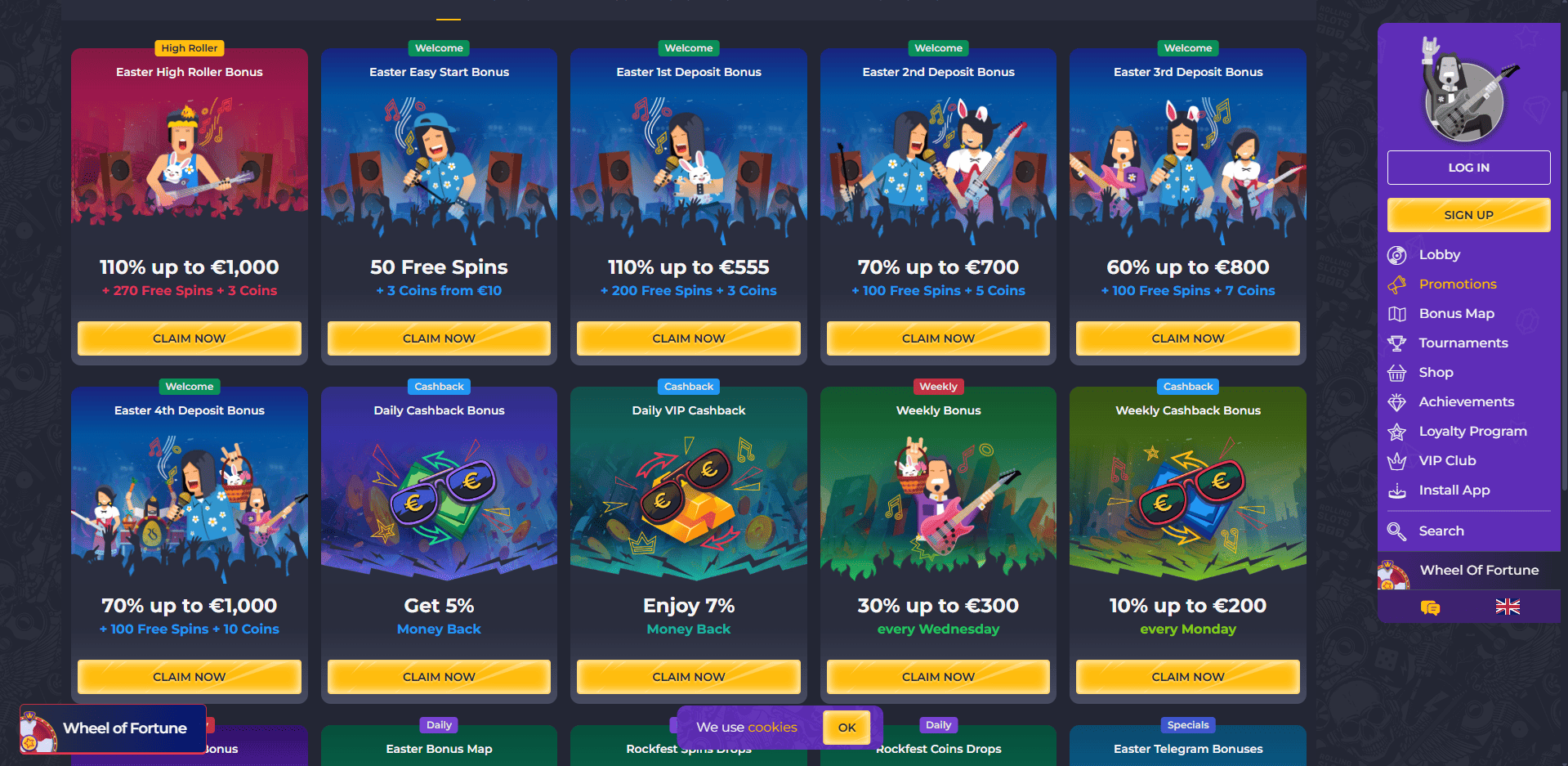 Rolling slots promo