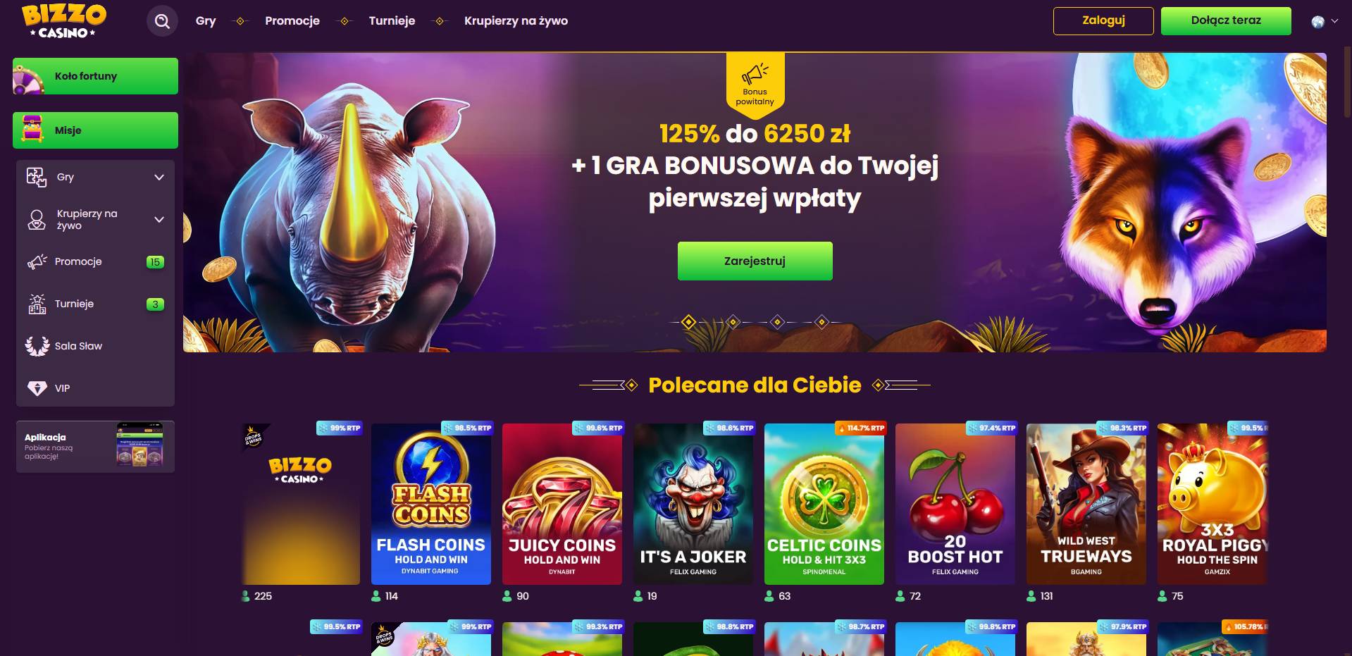 Bizzo Casino strona główna