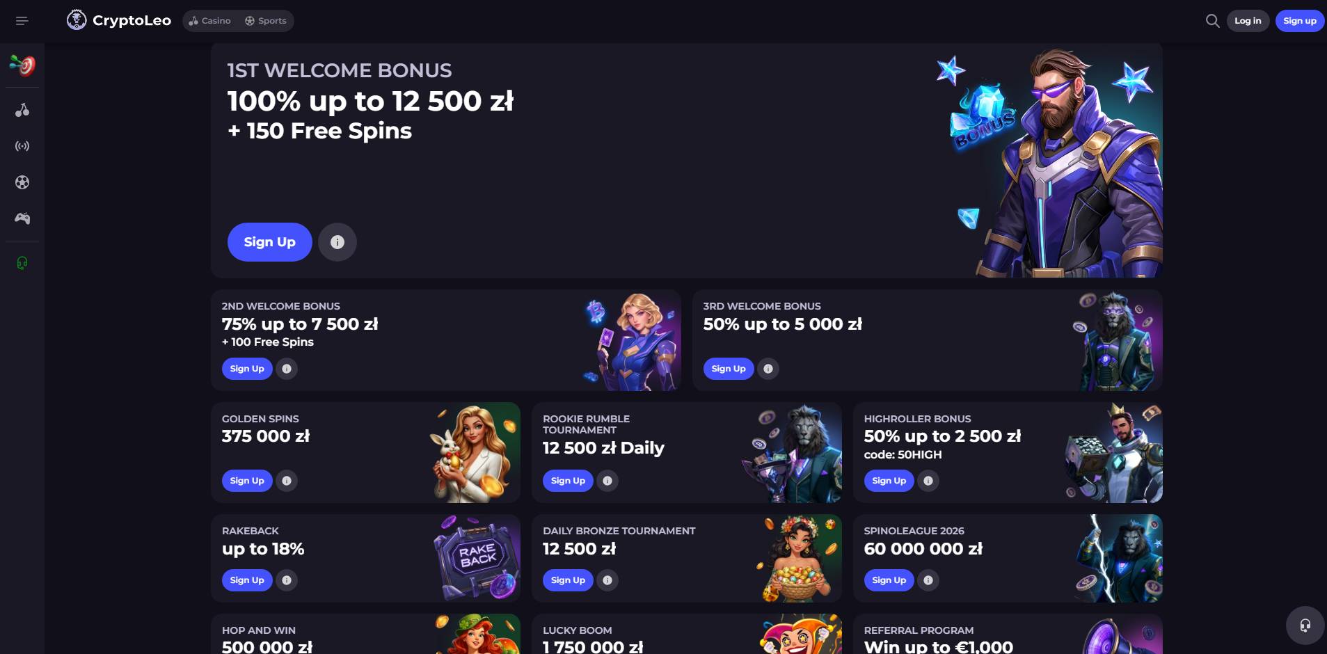 CryptoLeo Casino bonusy i promocje
