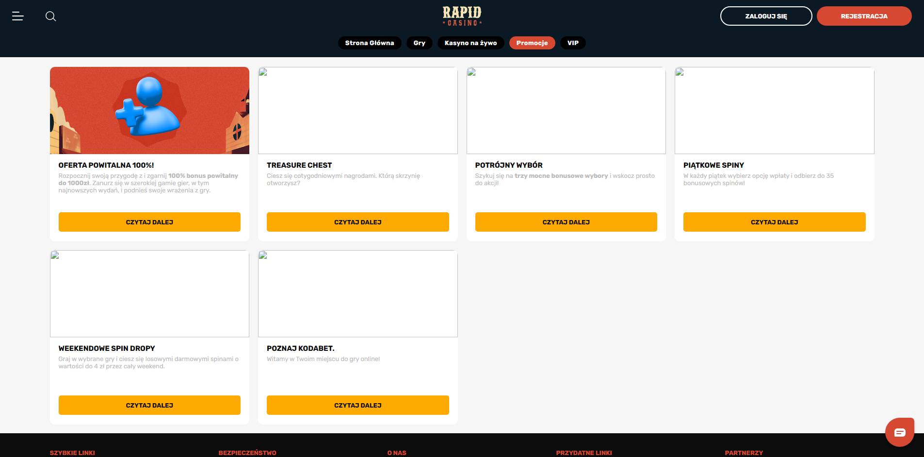 Rapid Casino bonusy i promocje