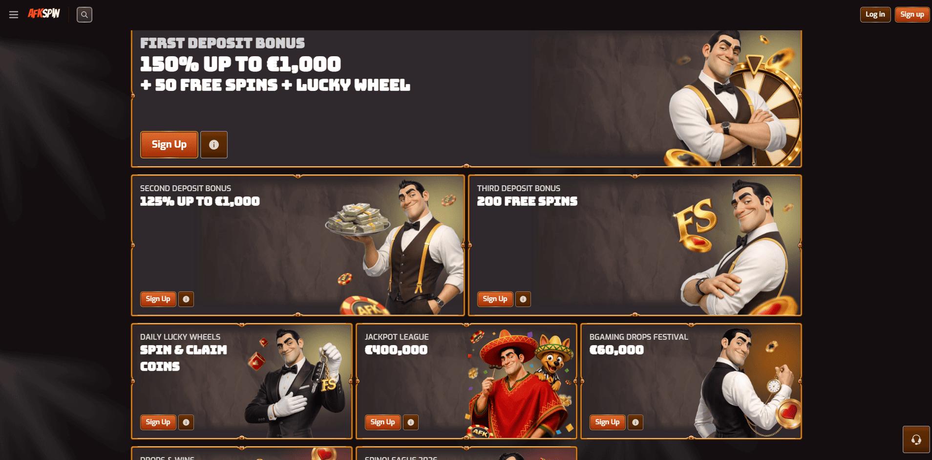 AFKSpin Casino bonusy