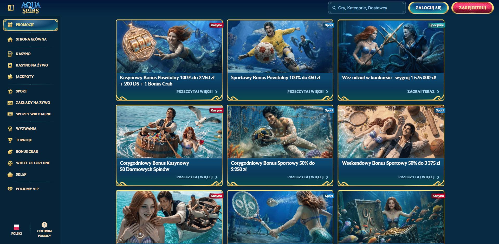 Aqua Spins Casino promocje