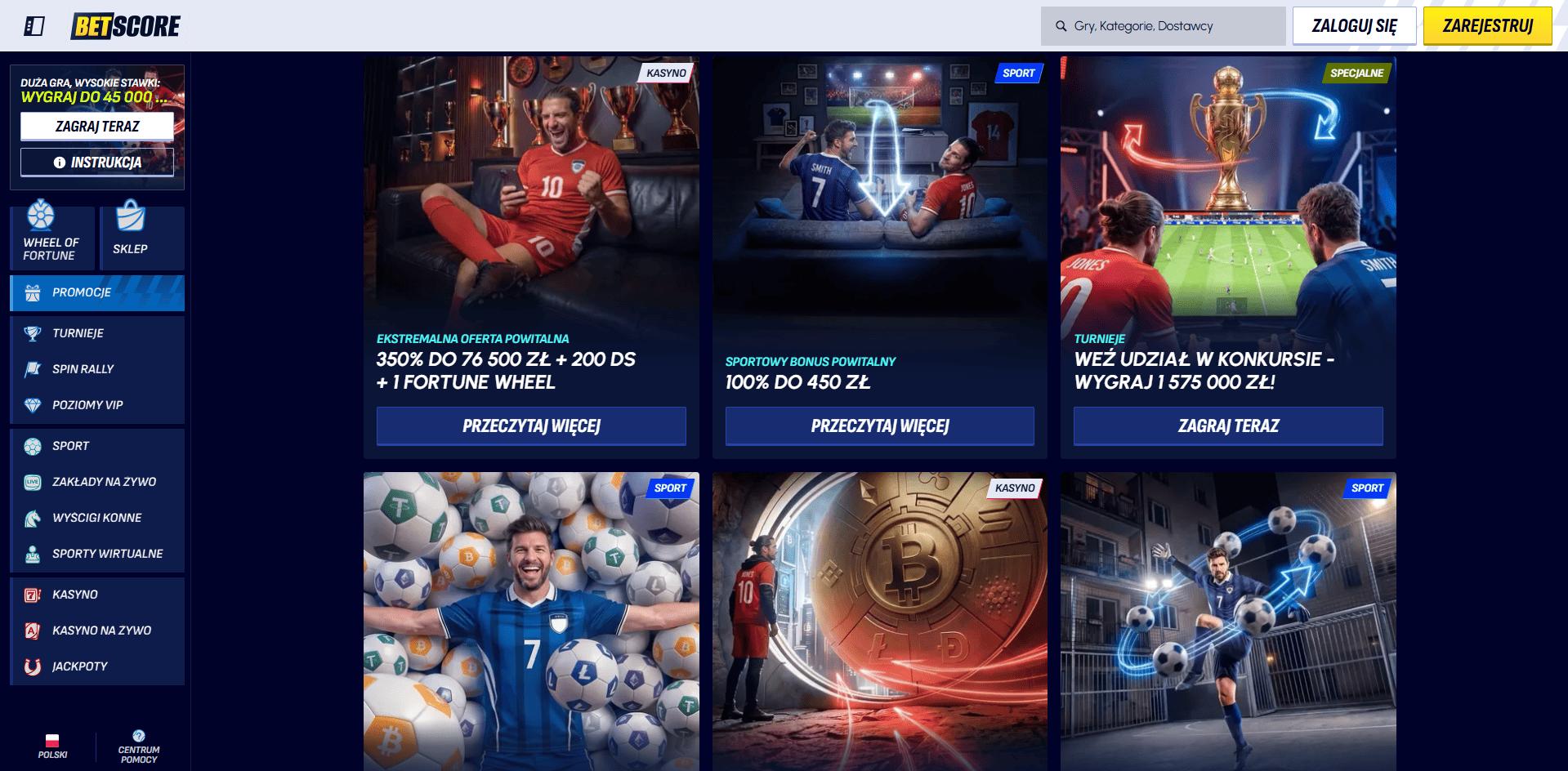 BetScore Casino bonusy