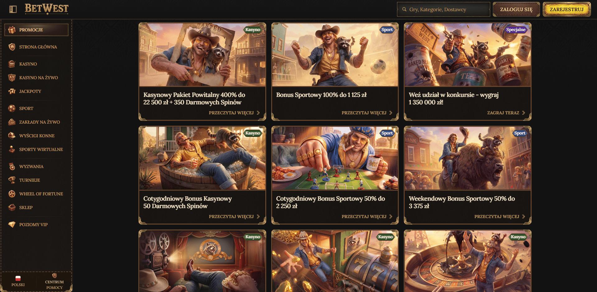 Betwest Casino bonusy Betwest Casino promocje