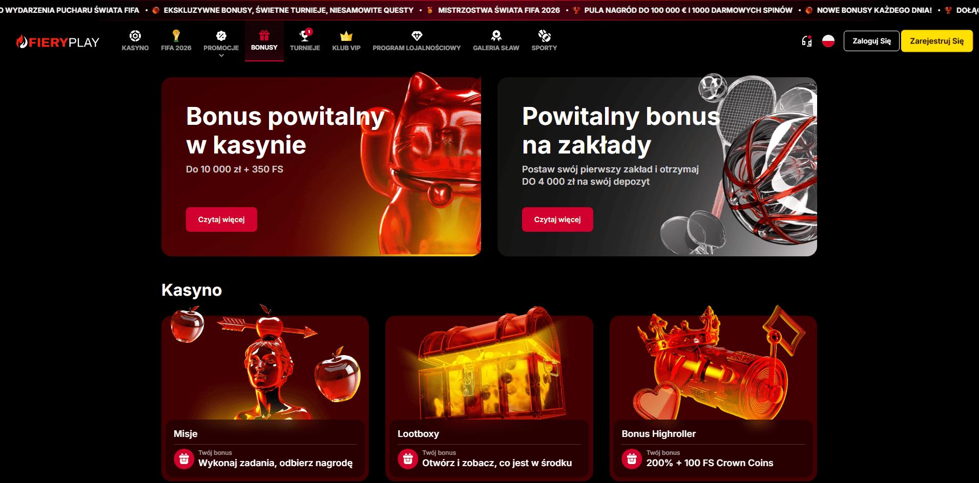 Fieryplay Casino bonusy Fieryplay Casino promocje