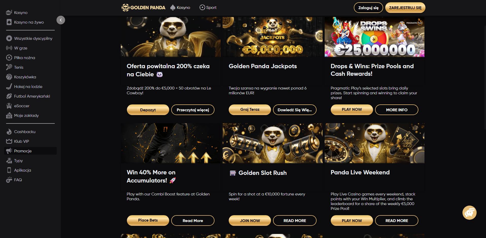Golden Panda Casino bonusy