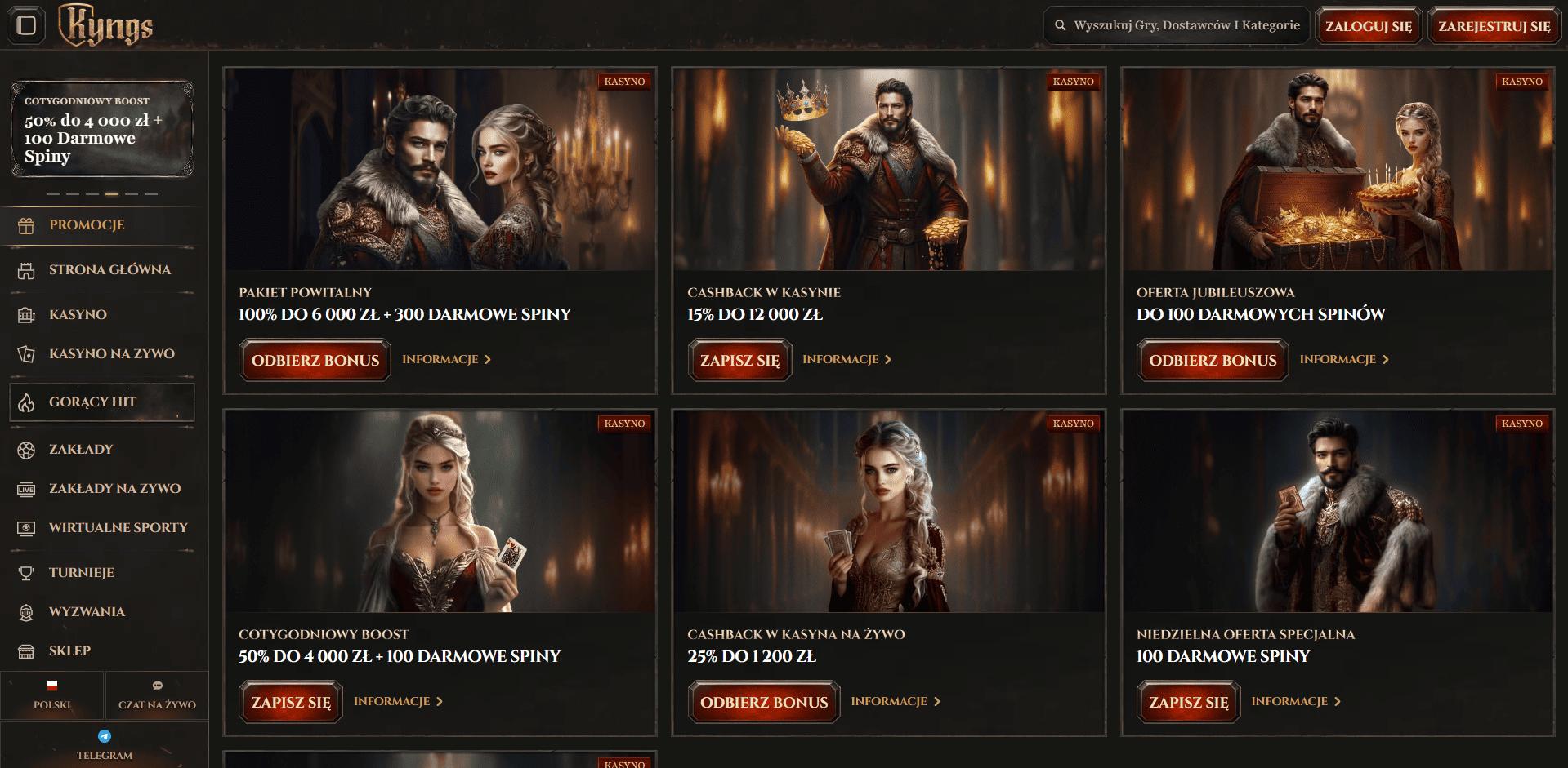 Kyngs Casino bonusy Kyngs Casino promocje