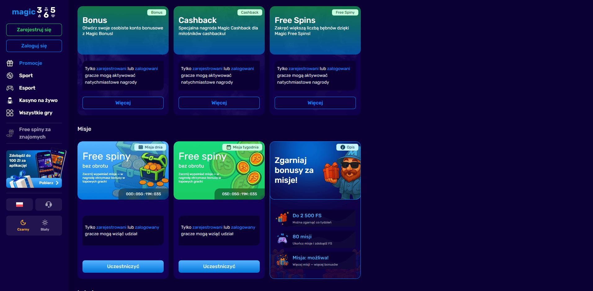 Magic365 Casino promocje