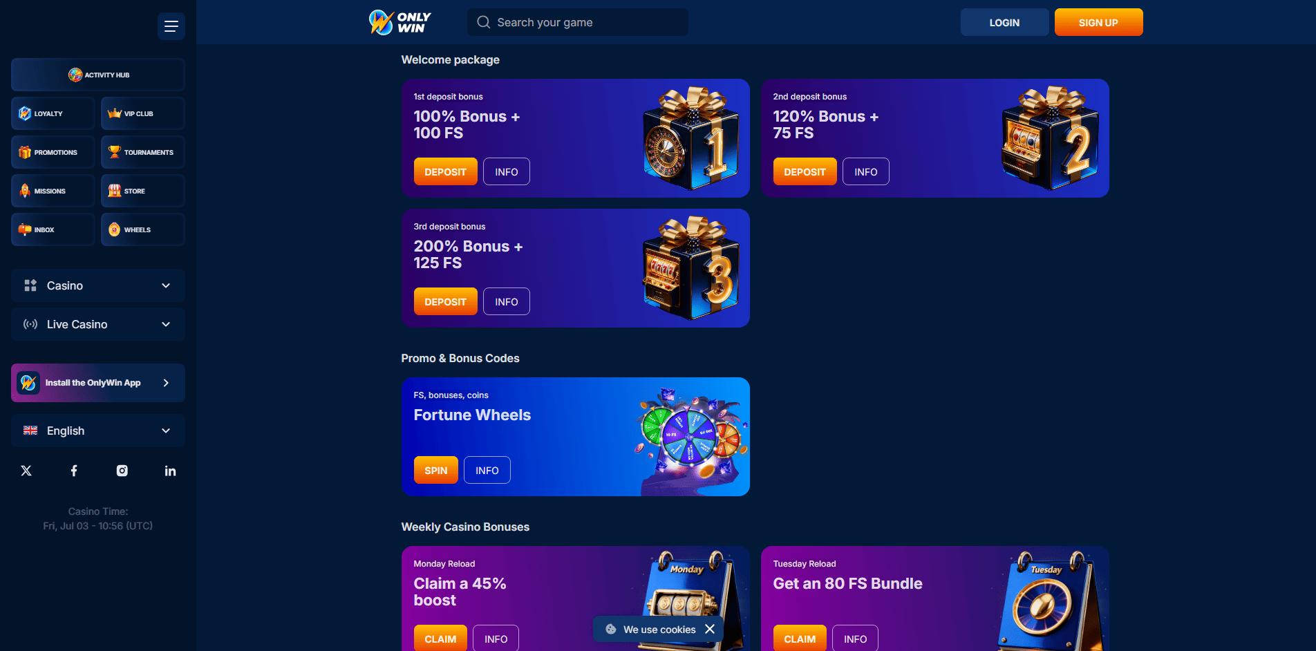 OnlyWin Casino promocje