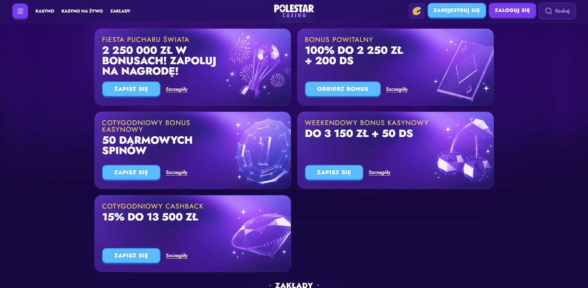 Polestar Casino bonusy Polestar Casino promocje