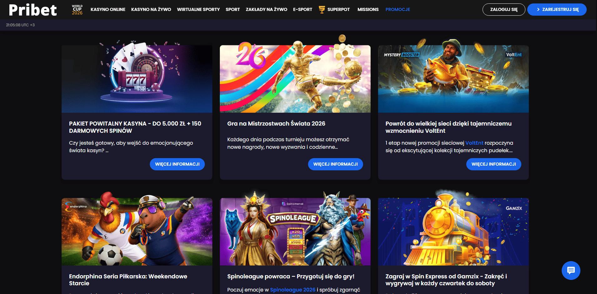 Pribet Casino bonusy Pribet Casino promocje