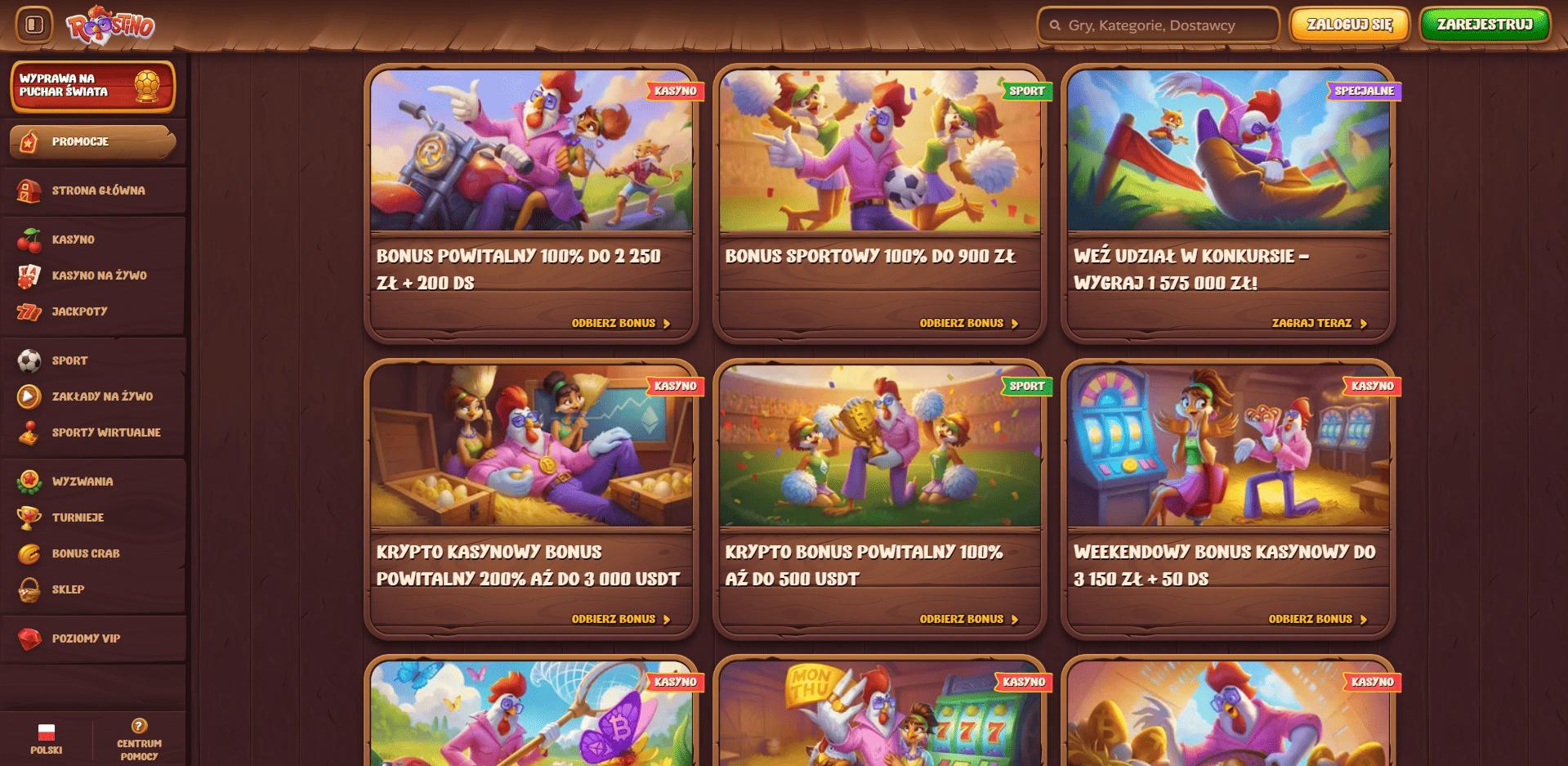 Roostino Casino bonusy Roostino Casino promocje
