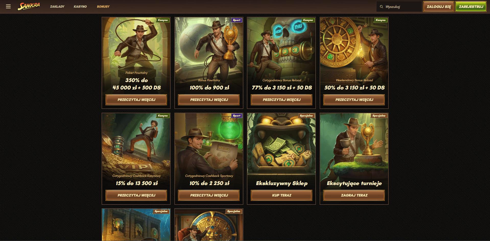 Sankra Casino bonusy