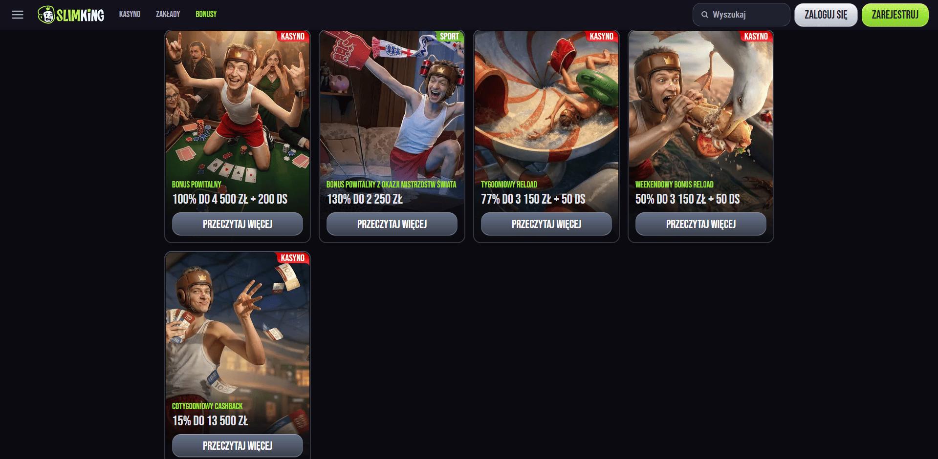 Slimking Casino bonusy Slimking Casino promocje