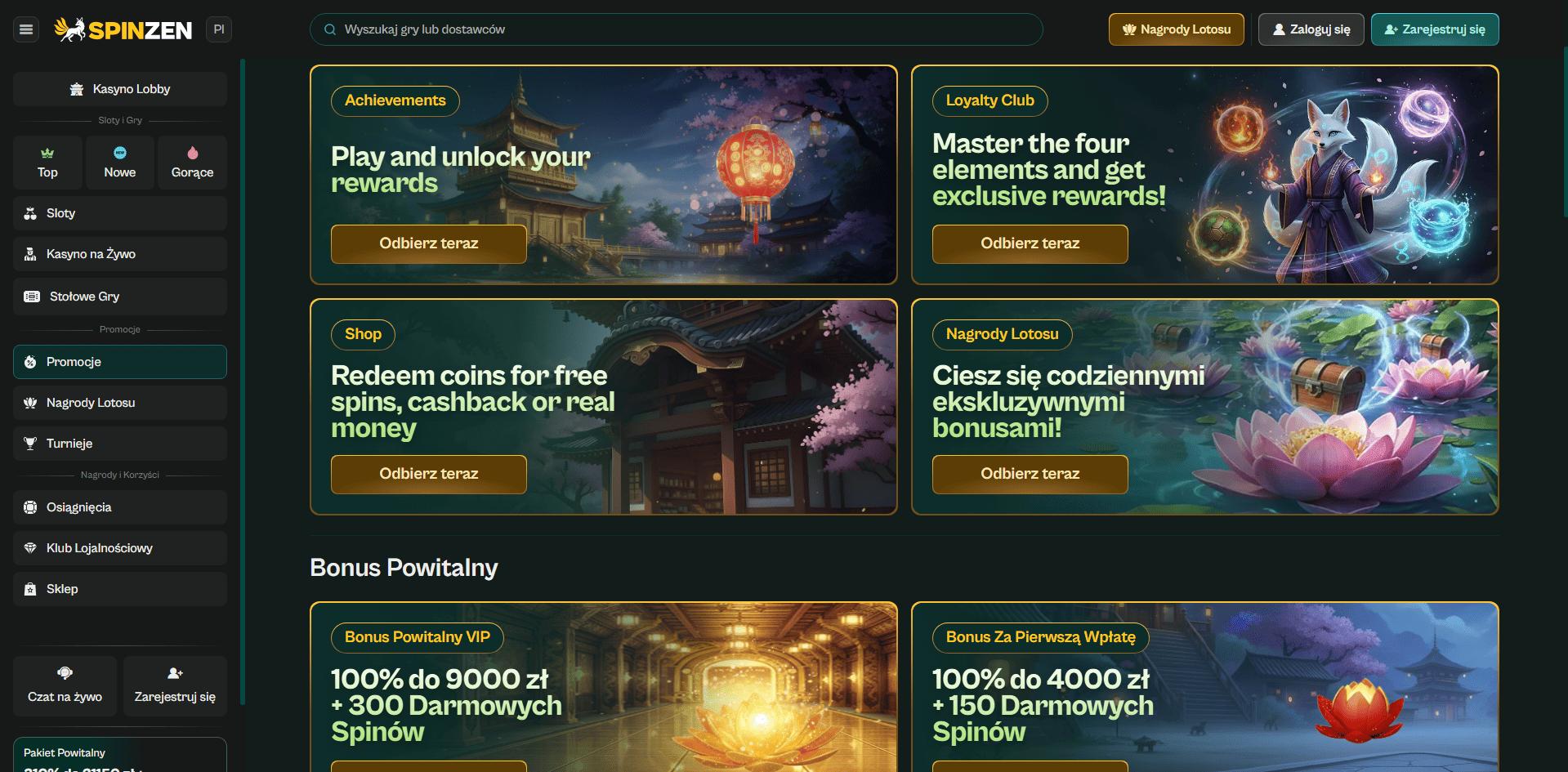 Spinzen Casino promocje