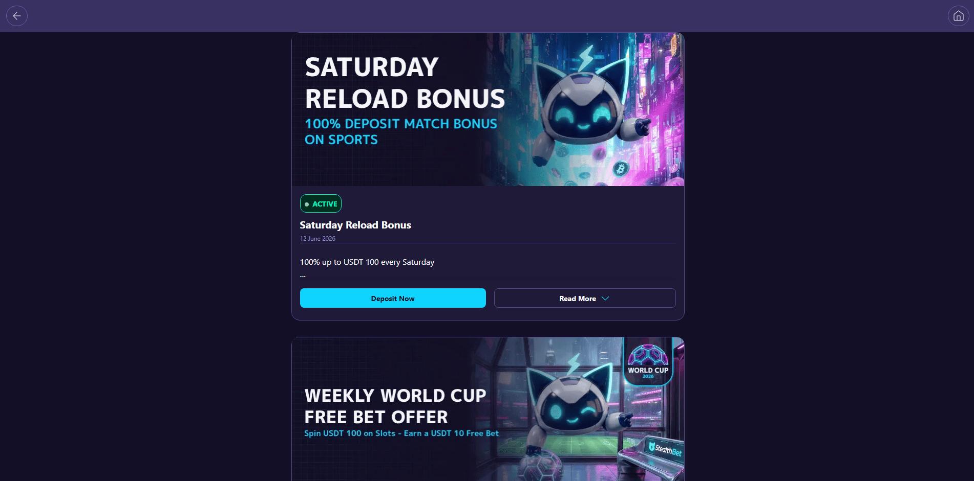 Stealth Bet Casino promocje