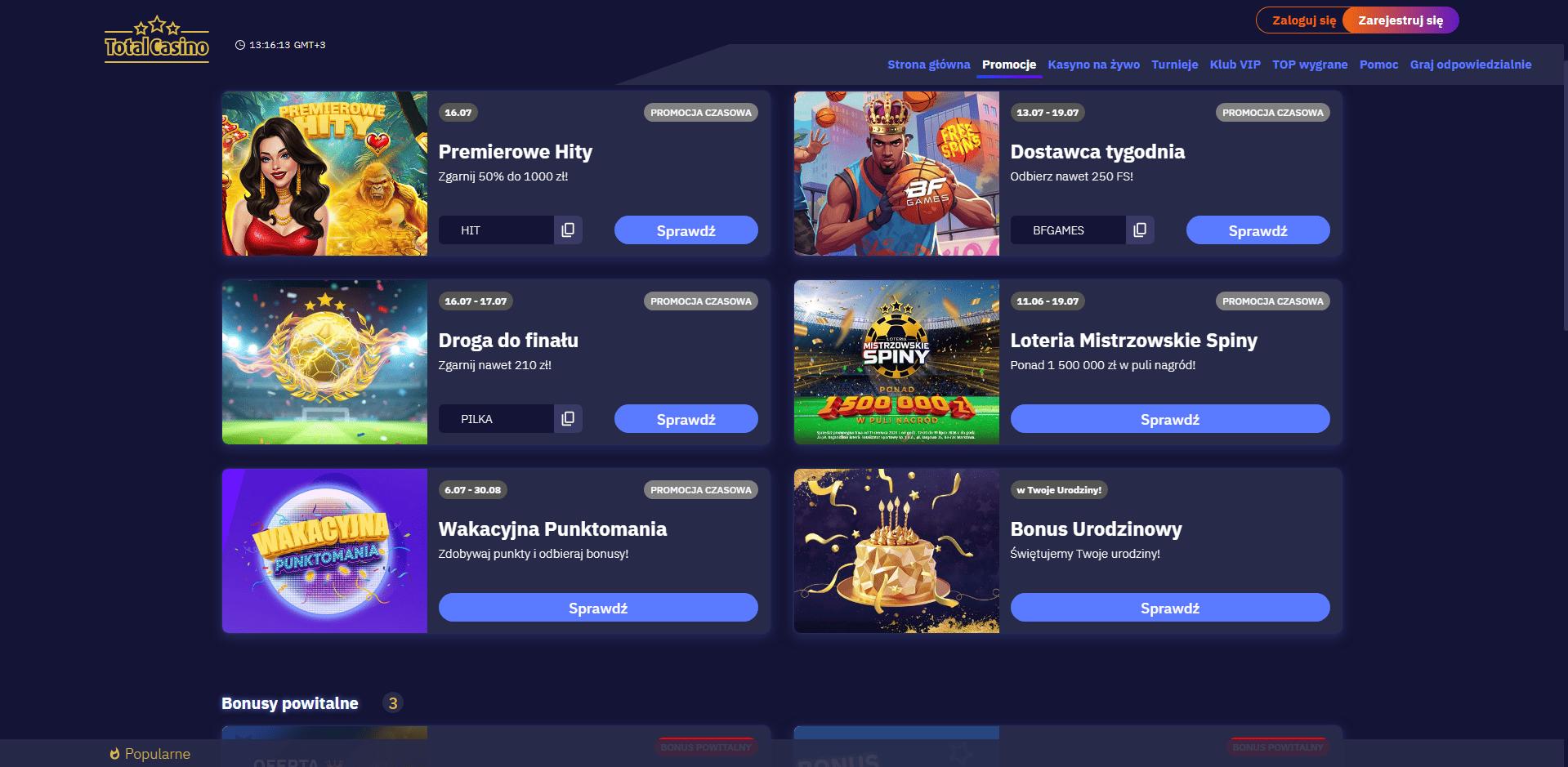 Total Casino promocje
