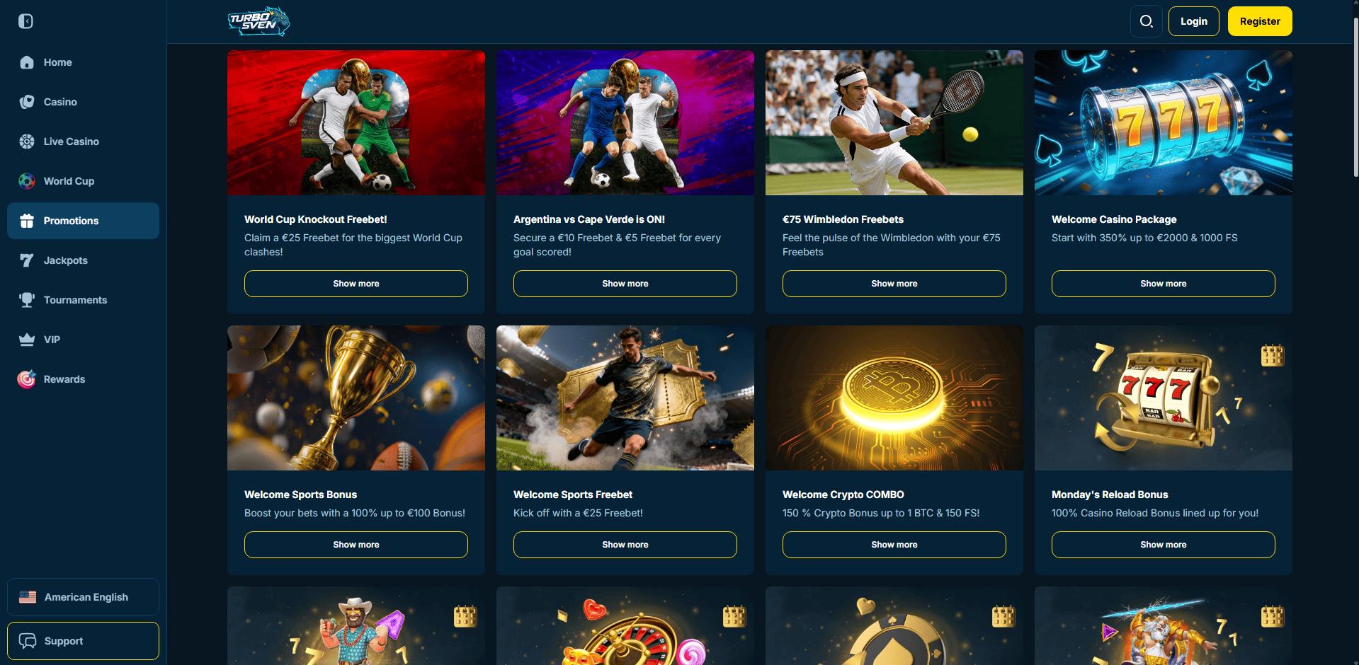 Turbosven Casino bonusy Turbosven Casino promocje