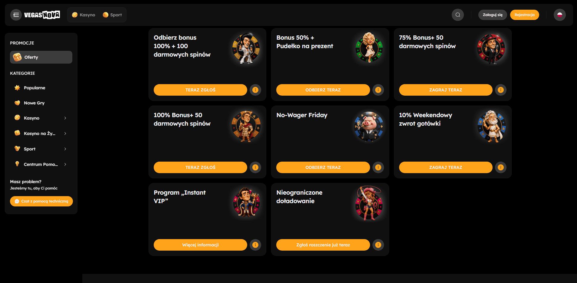 Vegasnova Casino bonusy Vegasnova Casino promocje