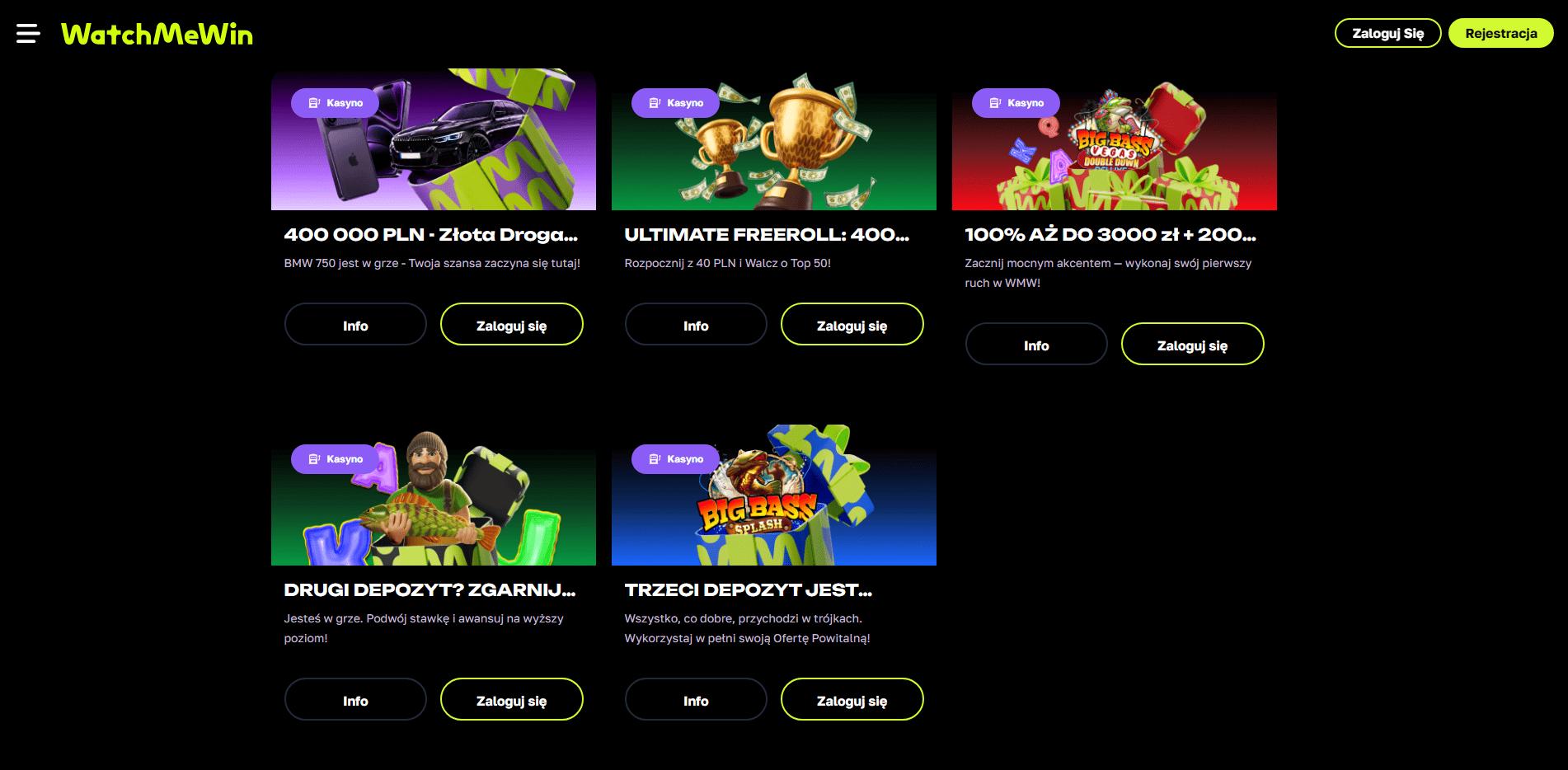 Watchmewin Casino bonusy Watchmewin Casino promocje