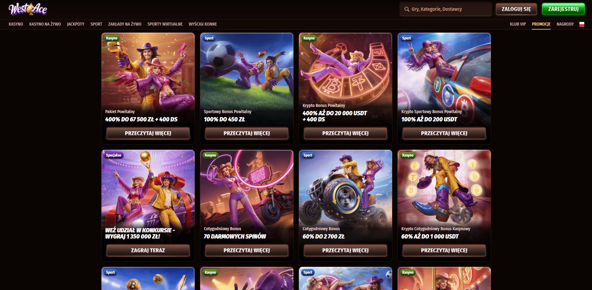 WestAce Casino bonusy