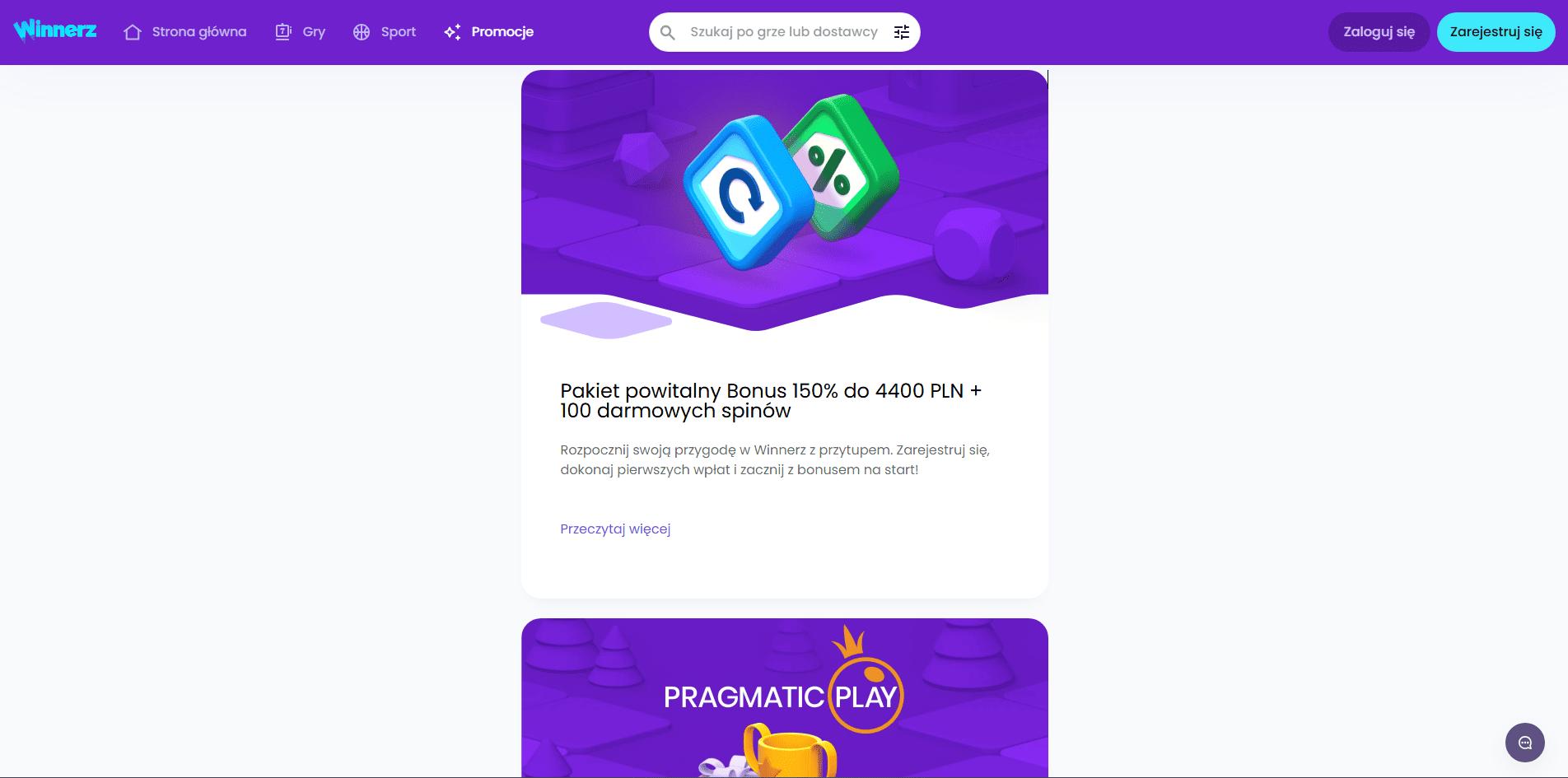 Winnerz Casino bonusy