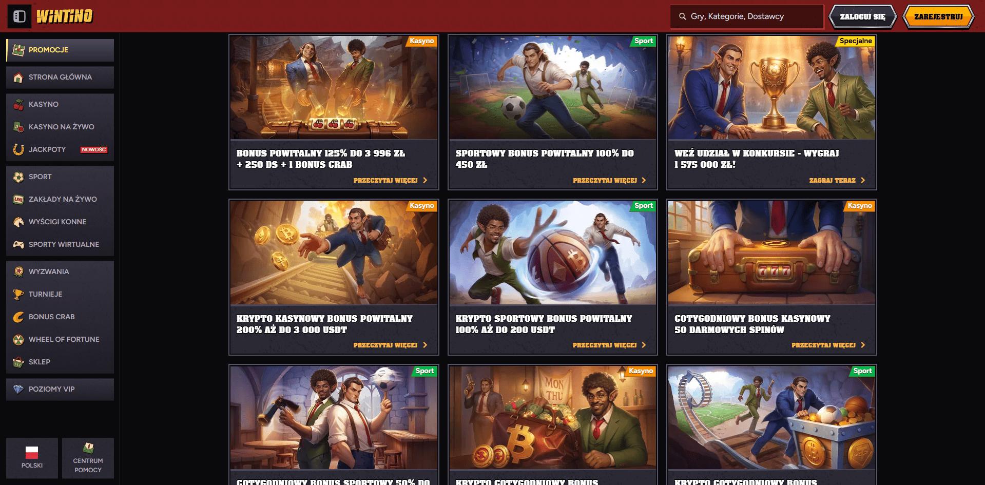 Wintino Casino bonusy Wintino Casino bonusy