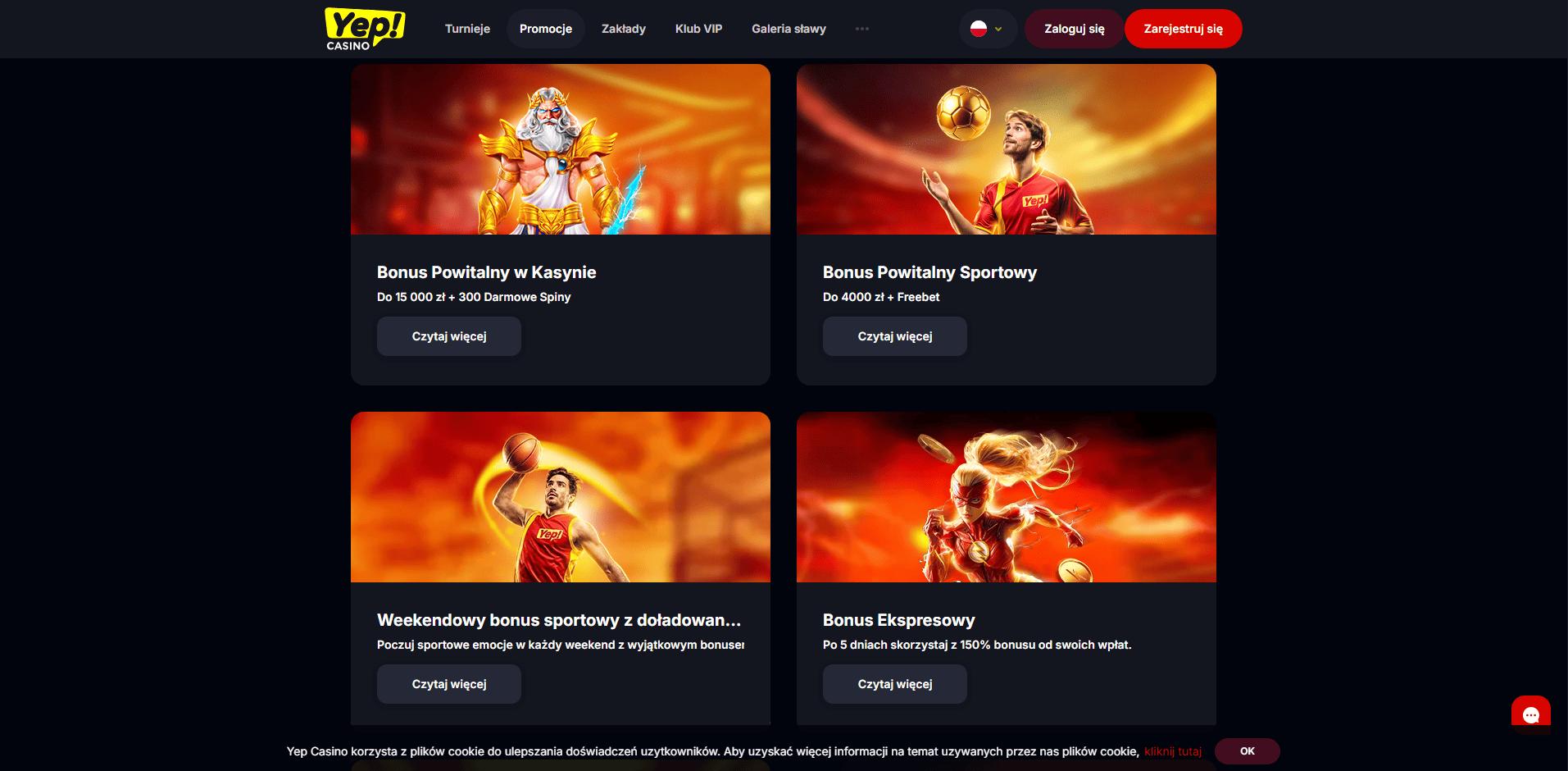 Yep Casino bonusy Yep Casino promocje